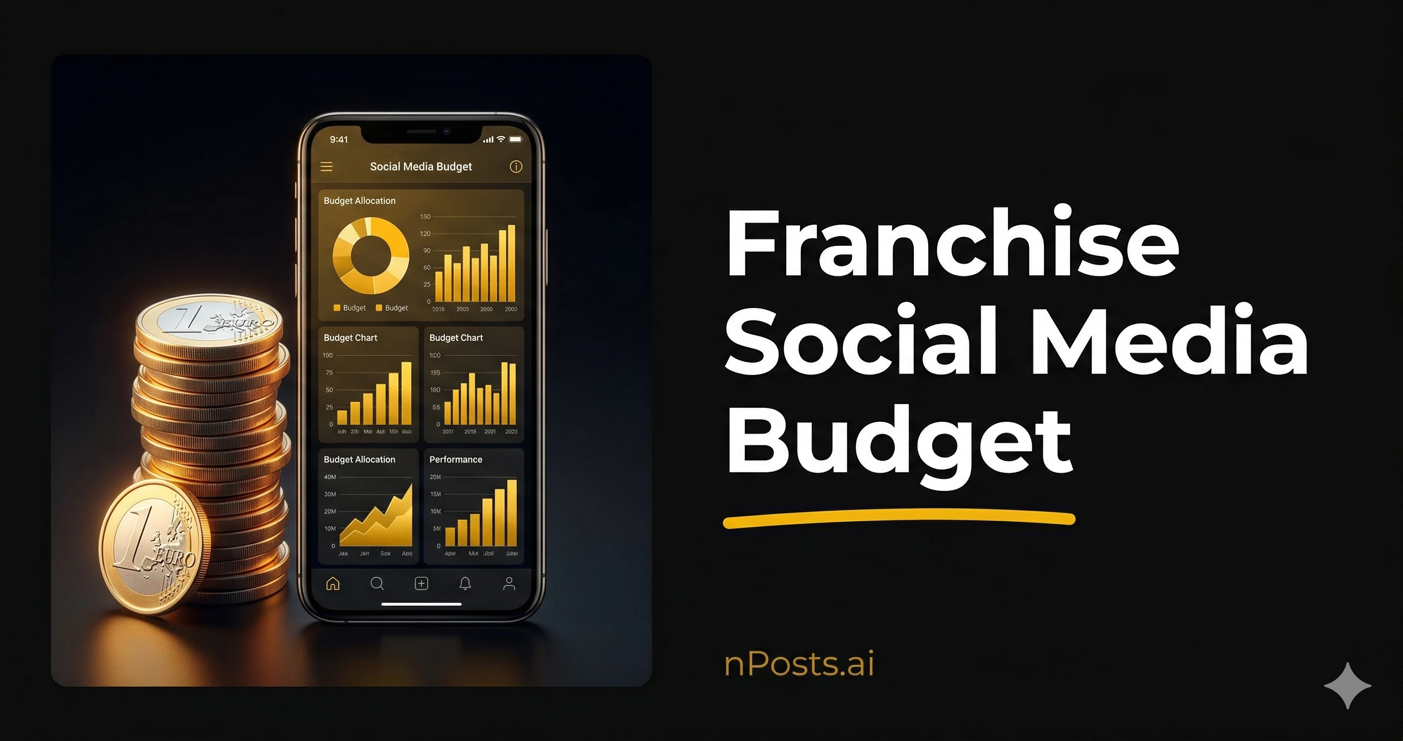 Chart showing optimal social media budget allocation for a franchise network