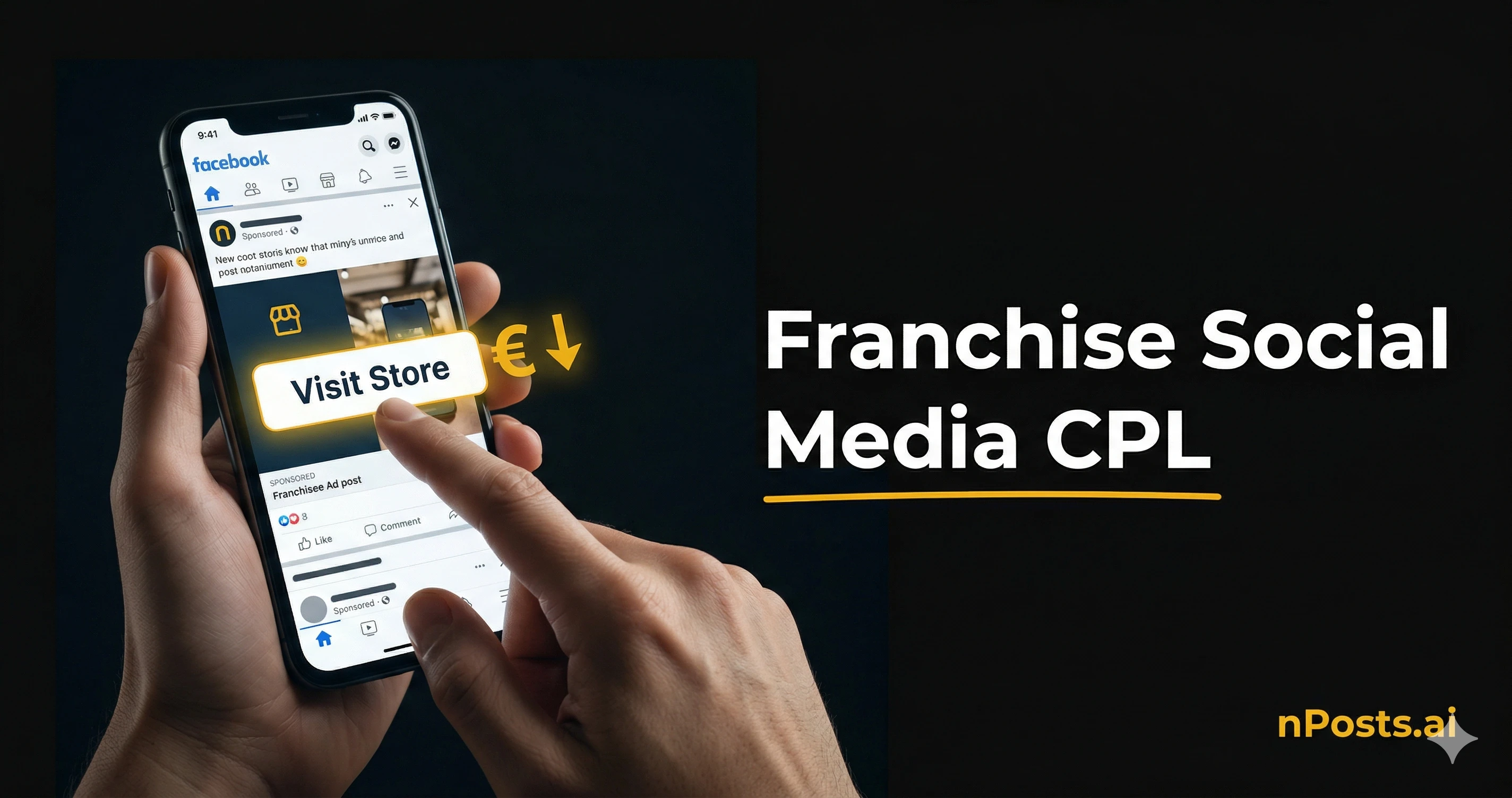 Diagram showing customer journey from social post to store visit