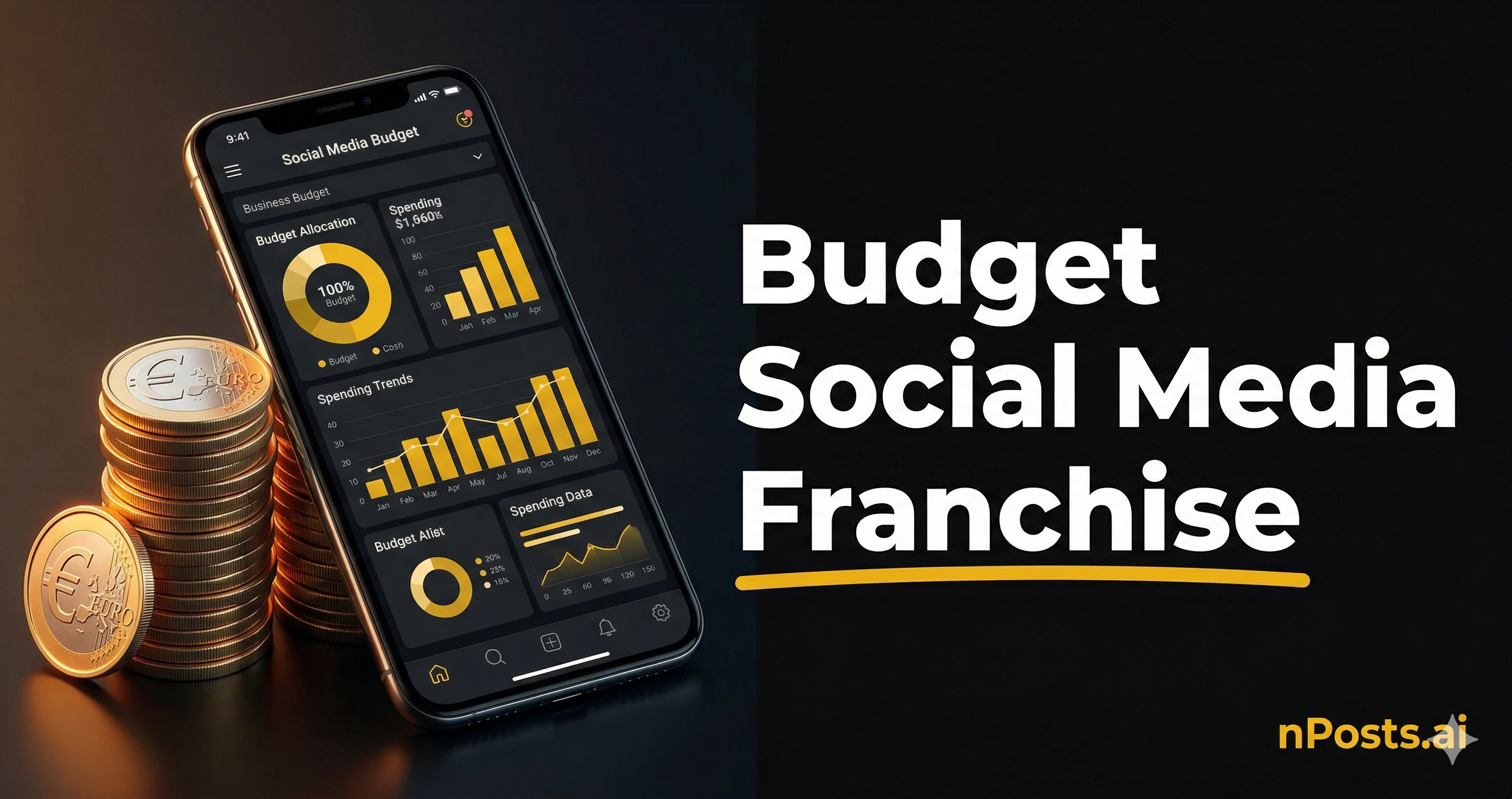 Graphique montrant la répartition optimale du budget réseaux sociaux pour un réseau franchise