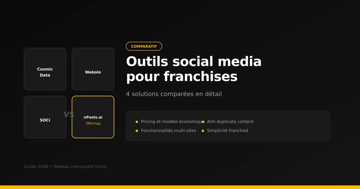 Outils Social Media Franchise : Comparatif 2026