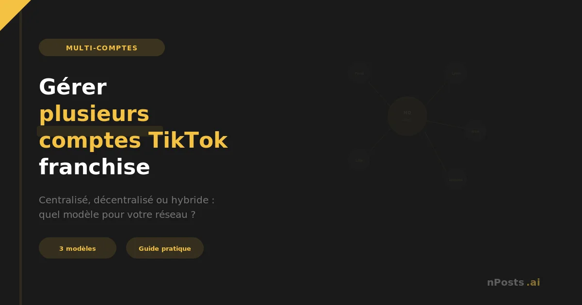 Gestion multi-comptes TikTok franchise — organisation et outils pour réseaux multi-sites